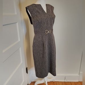 Connected Apparel Grey Midi Business Dress Size 12